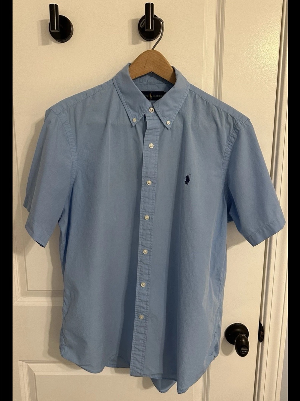 Ralph Lauren Silk Cotton Button Down Shirt Short Sleeved Gold Label Men’s Large